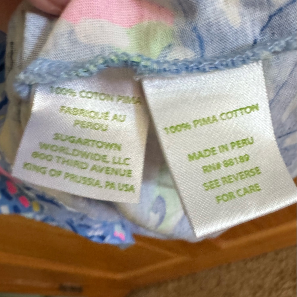 Lilly Pulitzer Blue Printed Dress XS – 100% Pima Cotton - Picture 4 of 6